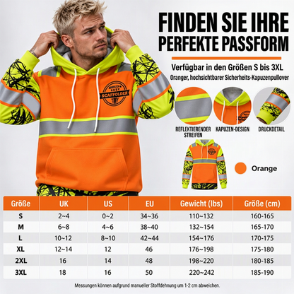 🛍️✨Funktional reflektierend, Outdoor-Sport – Herren Hochsichtbarer Kapuzenpullover ✨