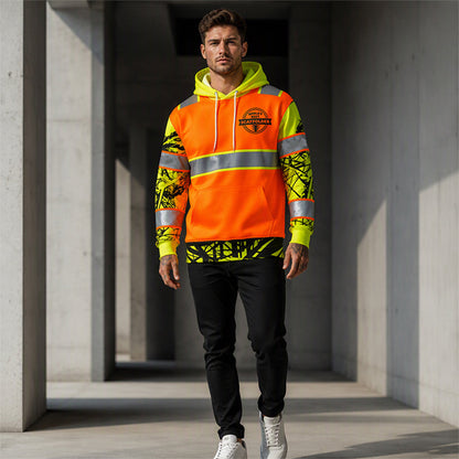 🛍️✨Funktional reflektierend, Outdoor-Sport – Herren Hochsichtbarer Kapuzenpullover ✨