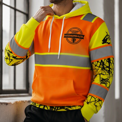 🛍️✨Funktional reflektierend, Outdoor-Sport – Herren Hochsichtbarer Kapuzenpullover ✨