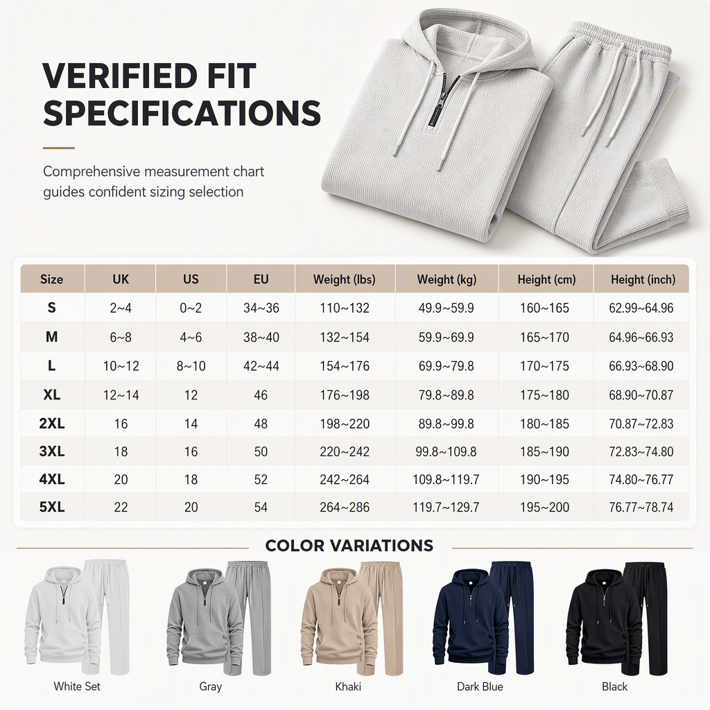 ☁️Strukturierter Komfort, ganztägige Leichtigkeit – Herren Waffelstrick Kapuzen-Set ✨