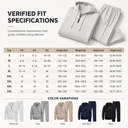 ☁️Strukturierter Komfort, ganztägige Leichtigkeit – Herren Waffelstrick Kapuzen-Set ✨