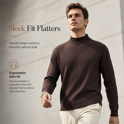 👔Vielseitig für Büro & Freizeit, viele Farben & Größen – Herren-Strickpullover mit Stehkragen ✨