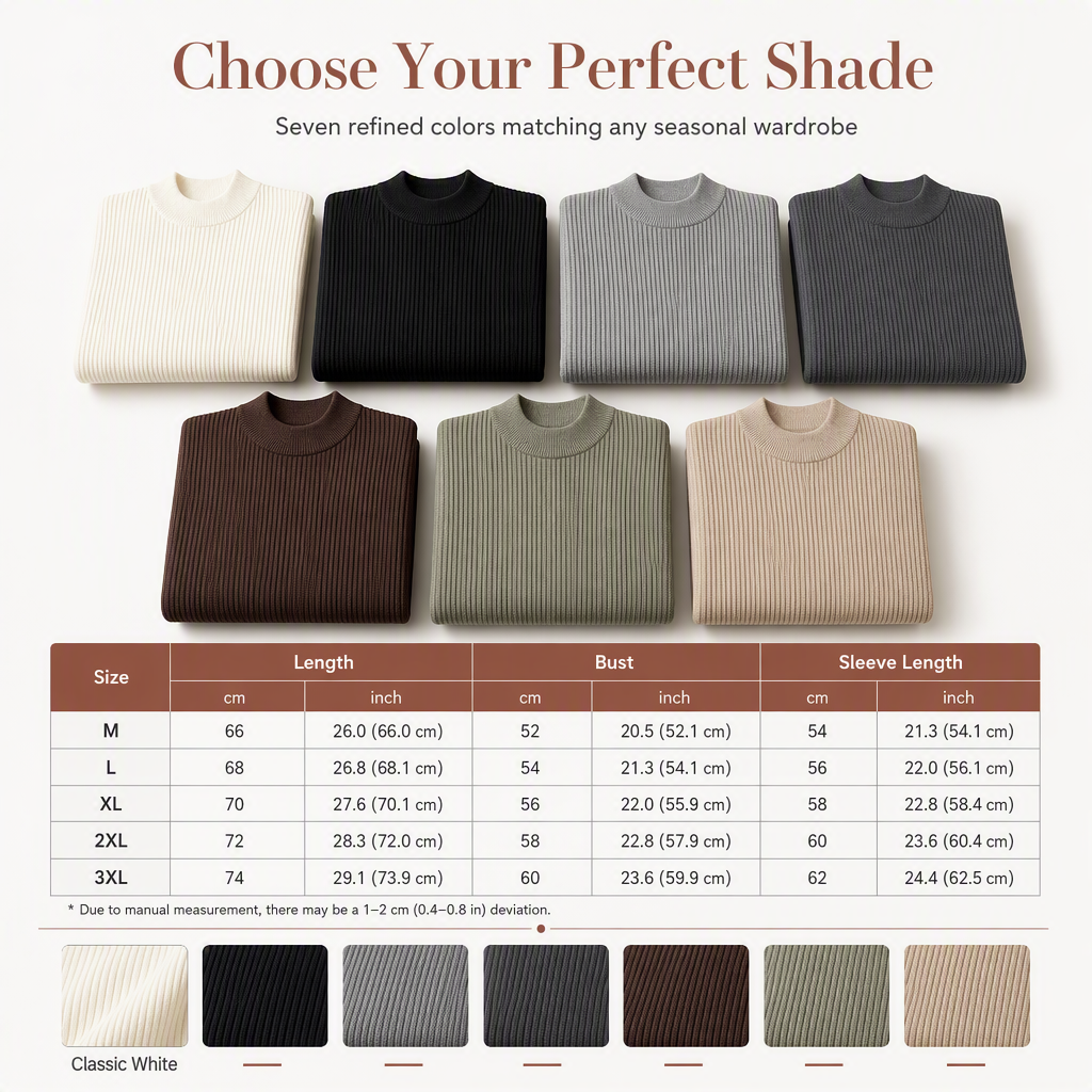 👔Vielseitig für Büro & Freizeit, viele Farben & Größen – Herren-Strickpullover mit Stehkragen ✨