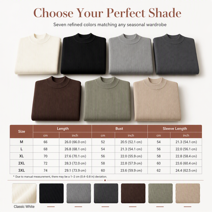 👔Vielseitig für Büro & Freizeit, viele Farben & Größen – Herren-Strickpullover mit Stehkragen ✨