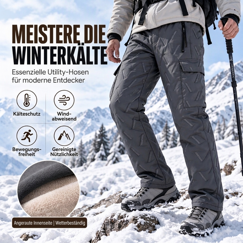 🔥Plüschfutter, Winter-Kälteschutz – Herren Winter Cargohose mit Plüschfutter ✨