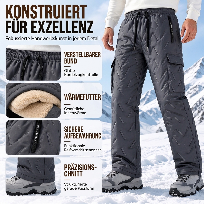 🔥Plüschfutter, Winter-Kälteschutz – Herren Winter Cargohose mit Plüschfutter ✨
