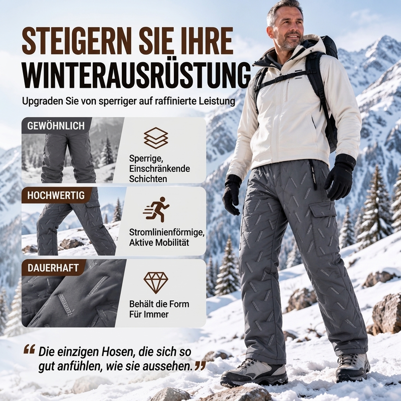 🔥Plüschfutter, Winter-Kälteschutz – Herren Winter Cargohose mit Plüschfutter ✨