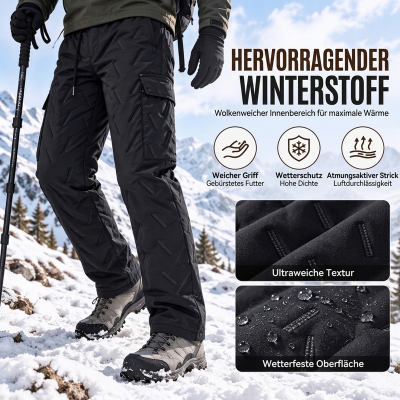 🔥Plüschfutter, Winter-Kälteschutz – Herren Winter Cargohose mit Plüschfutter ✨