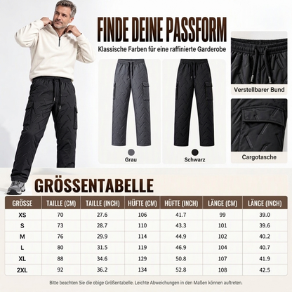 🔥Plüschfutter, Winter-Kälteschutz – Herren Winter Cargohose mit Plüschfutter ✨