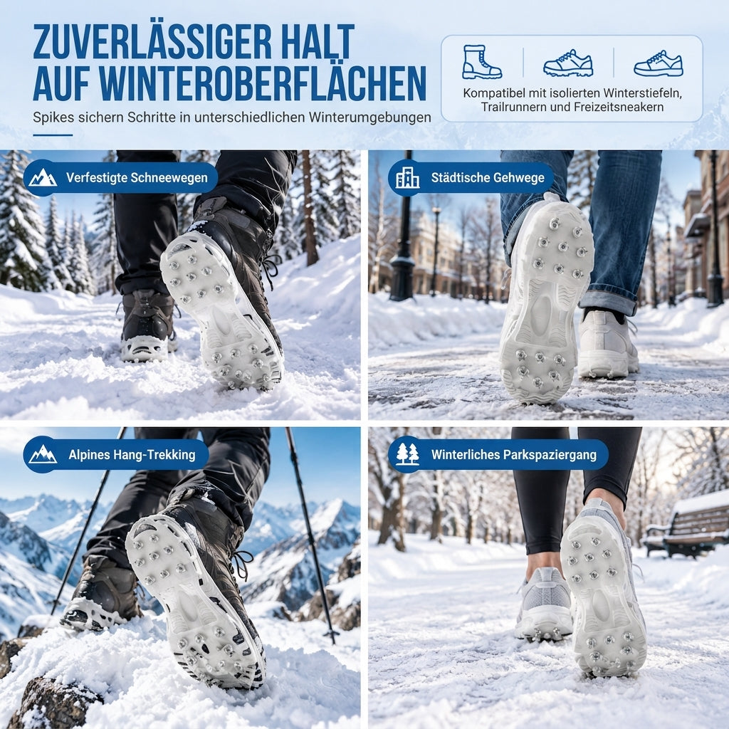 ❄️14 Noppen für sicheren Halt, stabil auf Eis & Schnee – Rutschfeste Schuhabdeckung mit Eisstollen ✨