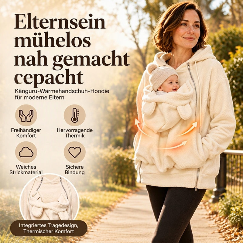 Gemütlich warme Kapuzenjacke für das Tragen von Babys
