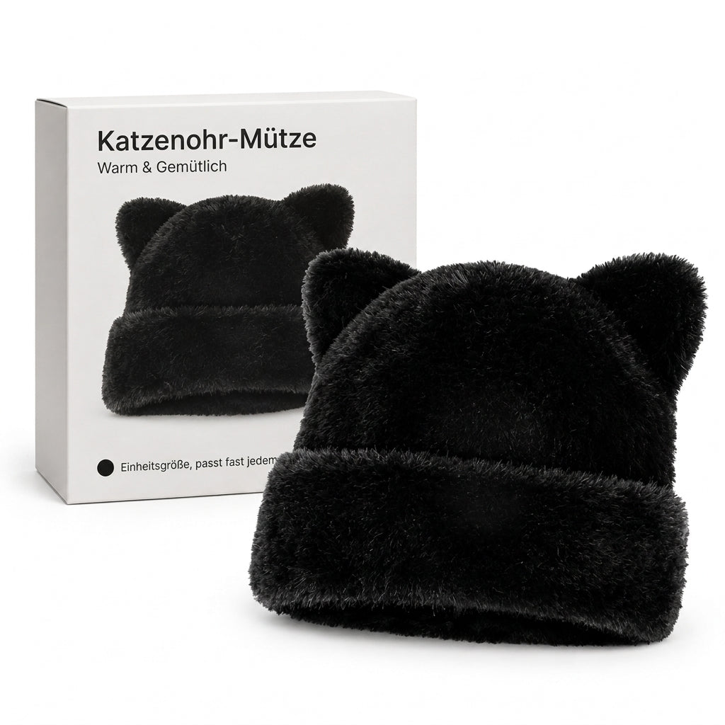 💥50% Rabatt! Nur heute!💥Flauschige Damen-Mütze aus Kunstpelz mit süßen Bärenohren, warme Pullover-Mütze für kalte Wintertage