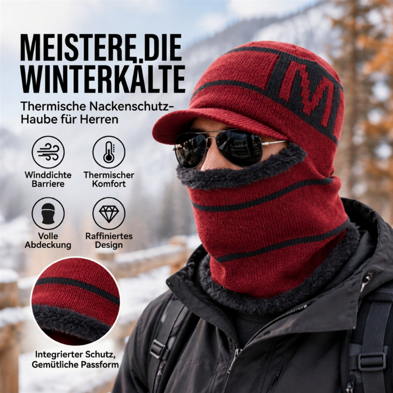 ❄️Elastische Ohrenabdeckung, Winter draußen – Warme Winter-Strickmütze für Herren ✨