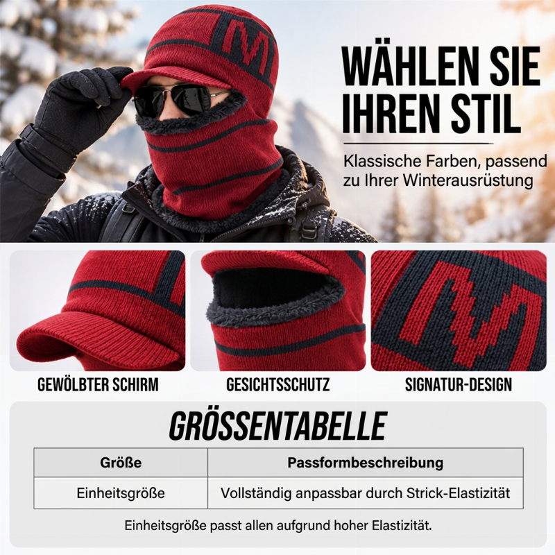 ❄️Elastische Ohrenabdeckung, Winter draußen – Warme Winter-Strickmütze für Herren ✨