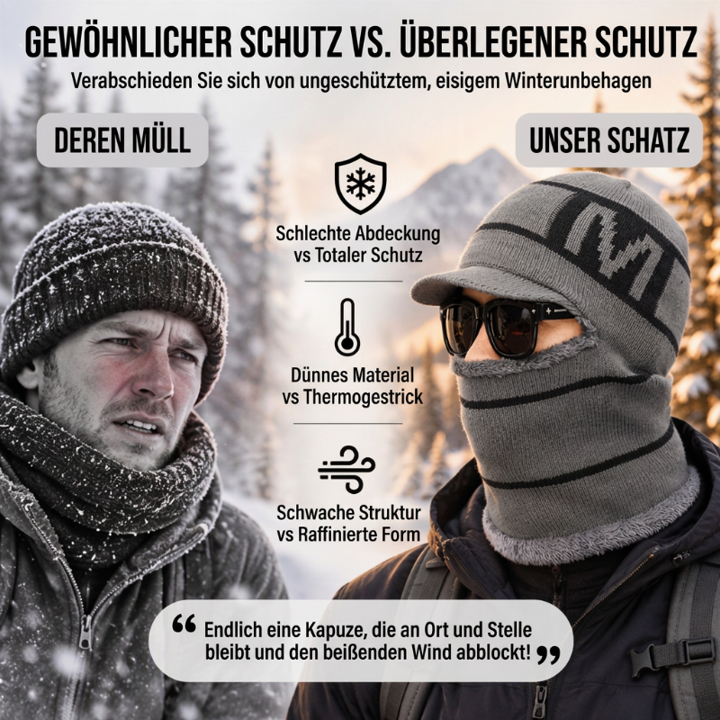 ❄️Elastische Ohrenabdeckung, Winter draußen – Warme Winter-Strickmütze für Herren ✨