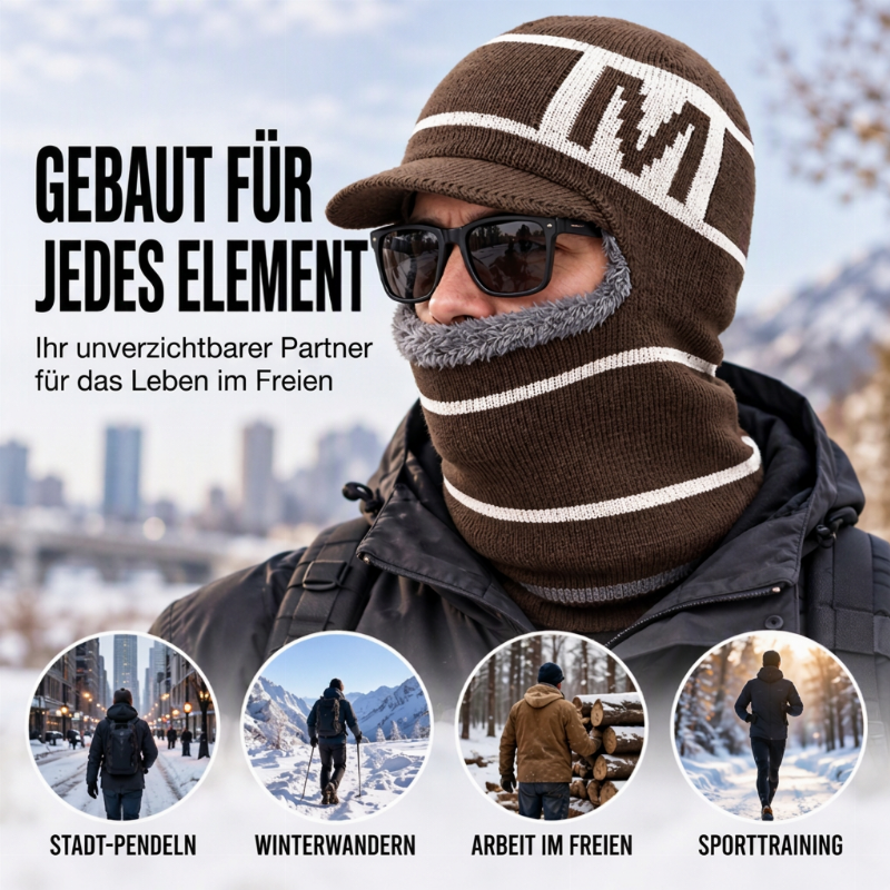Warme Winter-Strickmütze für Herren