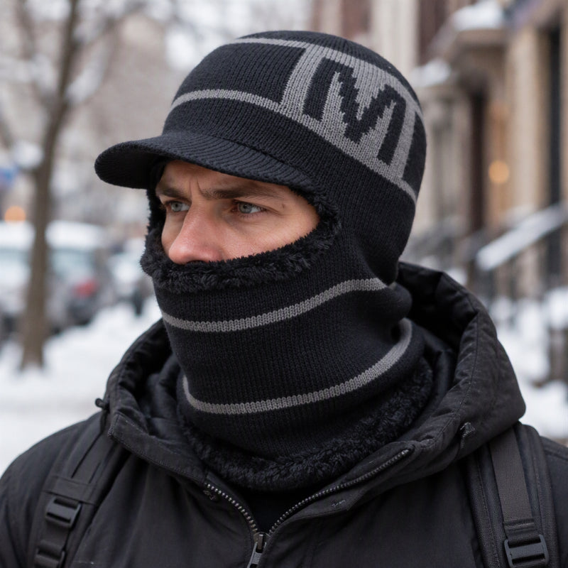 ❄️Elastische Ohrenabdeckung, Winter draußen – Warme Winter-Strickmütze für Herren ✨