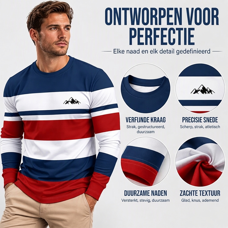 💥Jetzt im Trend! Klassische Streifen, lässig & vielseitig – Herren Langarmshirt mit Rundhals und Streifenmuster ✨