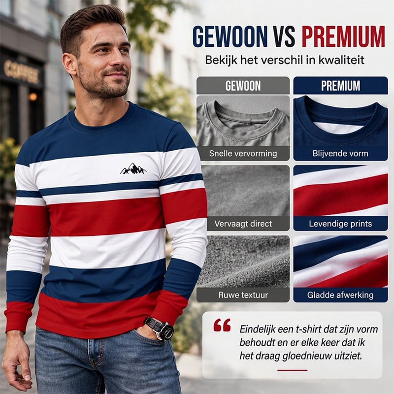 💥Jetzt im Trend! Klassische Streifen, lässig & vielseitig – Herren Langarmshirt mit Rundhals und Streifenmuster ✨