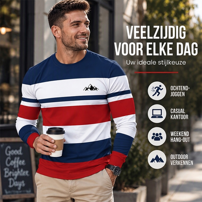💥Jetzt im Trend! Klassische Streifen, lässig & vielseitig – Herren Langarmshirt mit Rundhals und Streifenmuster ✨