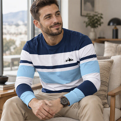 💥Jetzt im Trend! Klassische Streifen, lässig & vielseitig – Herren Langarmshirt mit Rundhals und Streifenmuster ✨