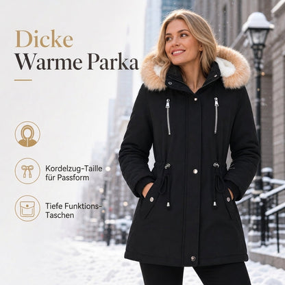 ❄️Dicht & warm, winterlicher Windschutz – Damen Winterparka mit Kunstfellkapuze ✨