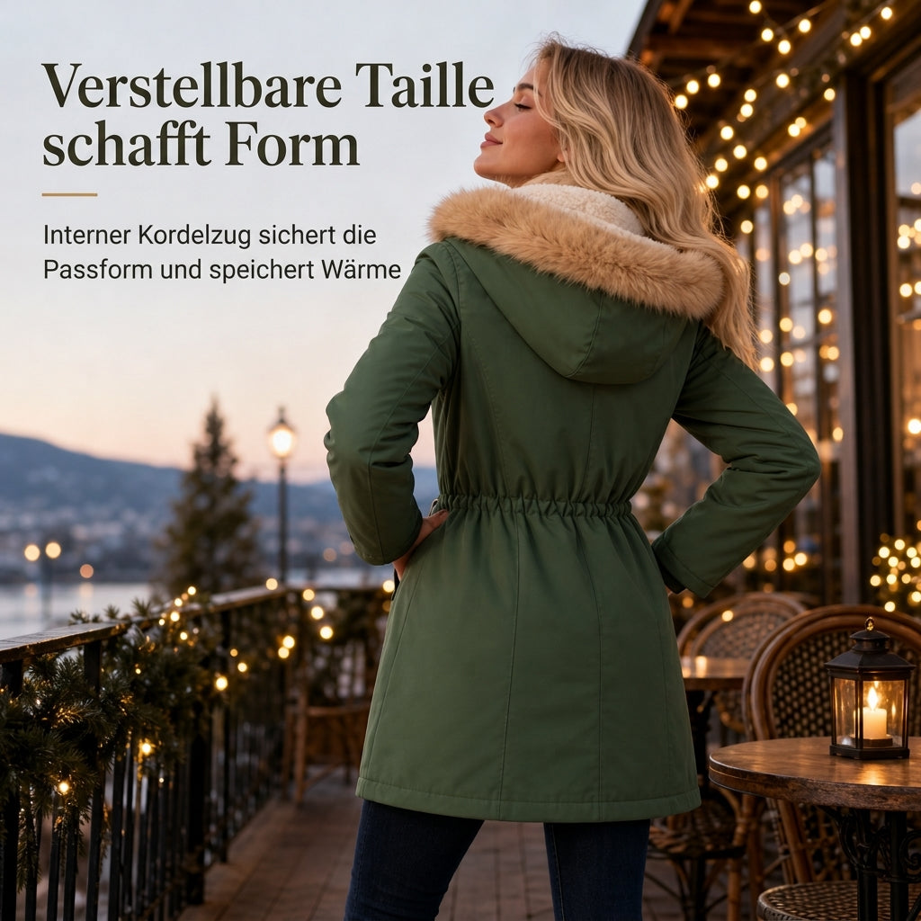 ❄️Dicht & warm, winterlicher Windschutz – Damen Winterparka mit Kunstfellkapuze ✨