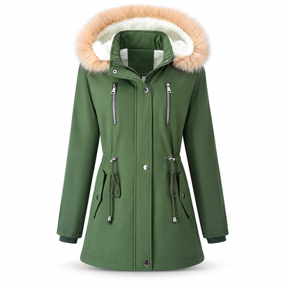 ❄️Dicht & warm, winterlicher Windschutz – Damen Winterparka mit Kunstfellkapuze ✨