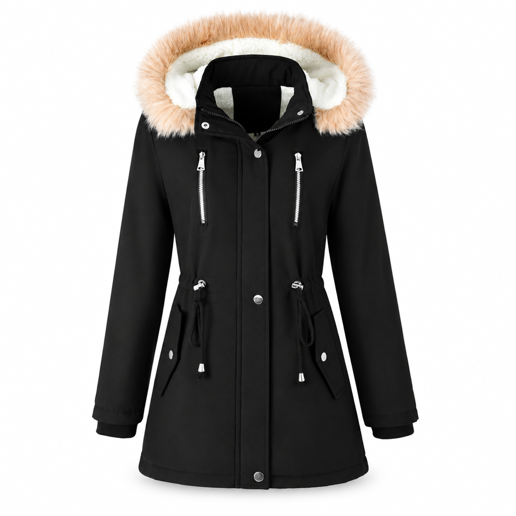 ❄️Dicht & warm, winterlicher Windschutz – Damen Winterparka mit Kunstfellkapuze ✨