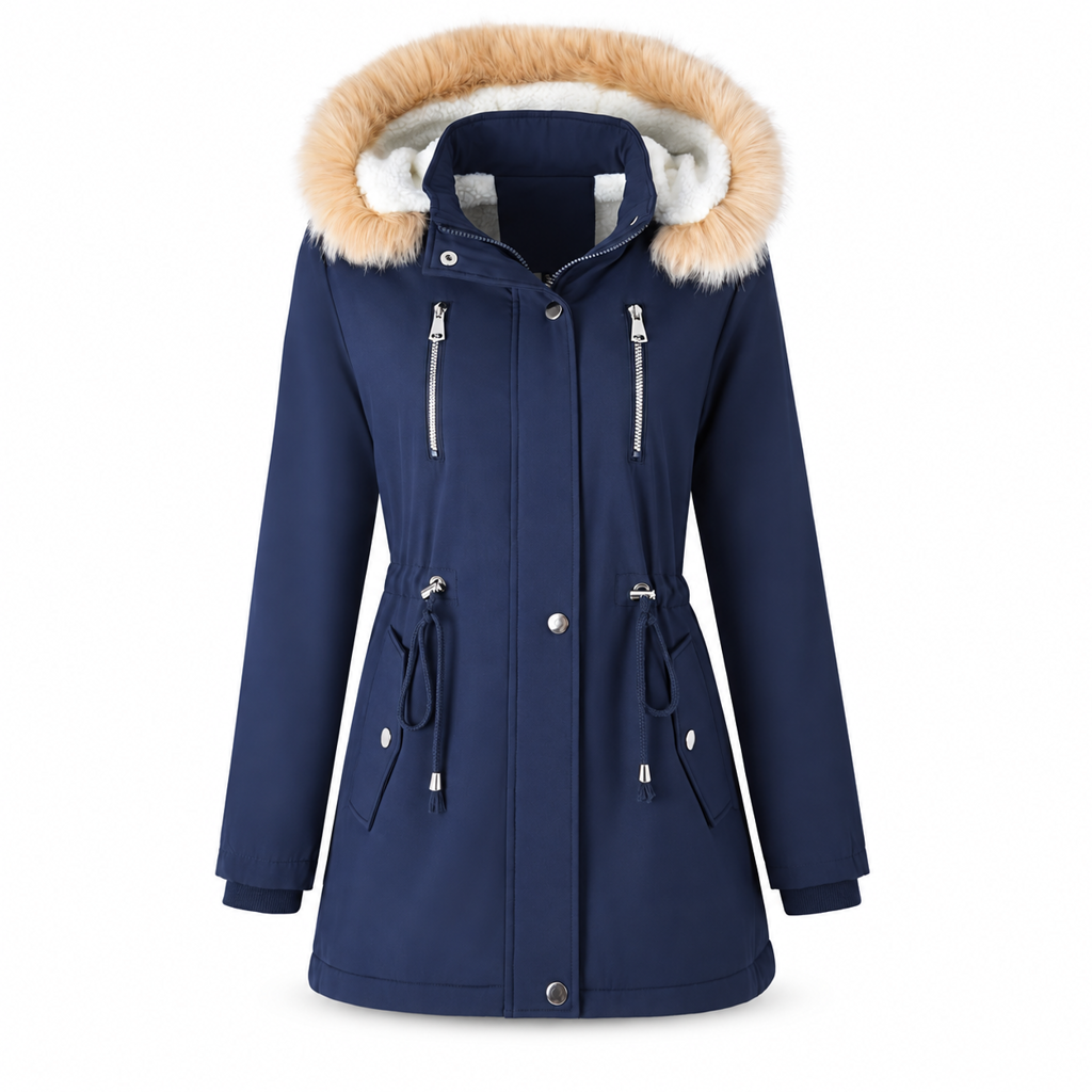 ❄️Dicht & warm, winterlicher Windschutz – Damen Winterparka mit Kunstfellkapuze ✨