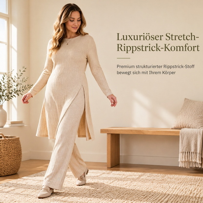 👗Praktisches Zweiteiler-Set, viele Größen – Damen Rippstrick-Set ✨