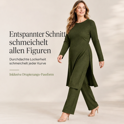 👗Praktisches Zweiteiler-Set, viele Größen – Damen Rippstrick-Set ✨