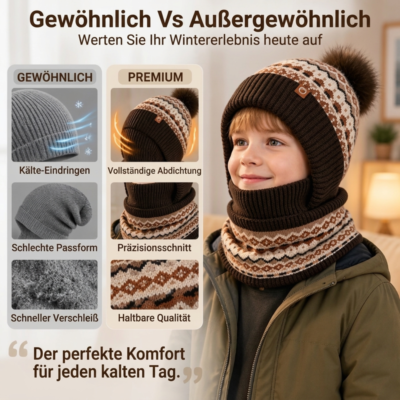🧒Kinderfreundlich & sicher, leicht an- und auszuziehen – Winddichte wärmende Kinder-Wintersturmhaube ✨