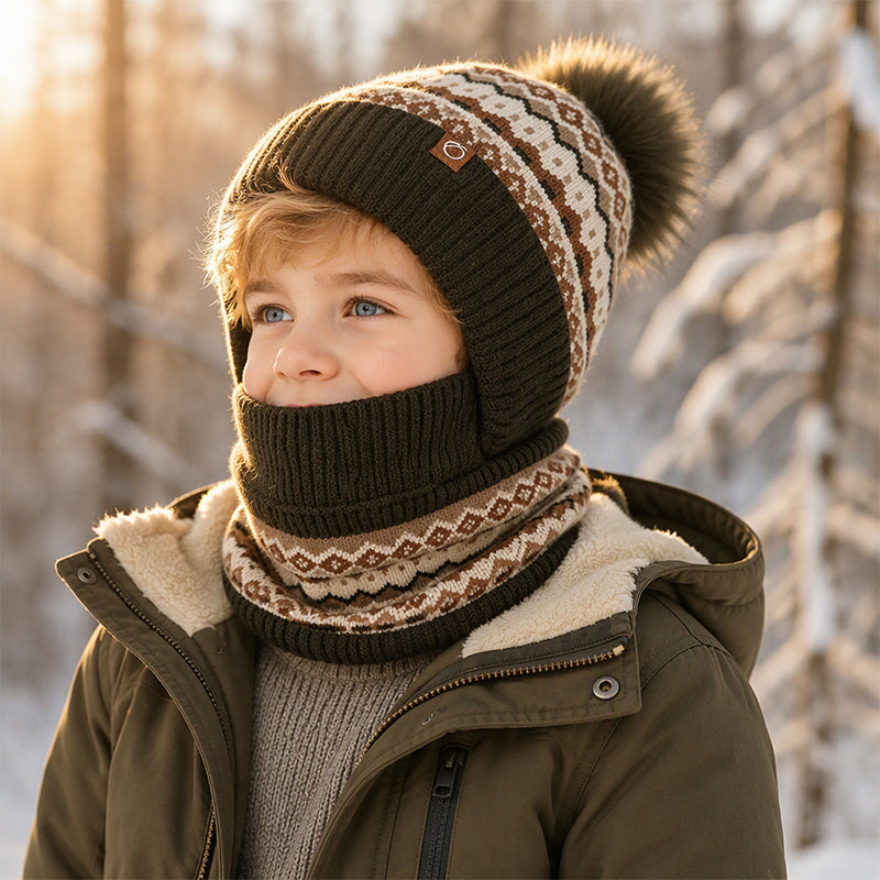 🧒Kinderfreundlich & sicher, leicht an- und auszuziehen – Winddichte wärmende Kinder-Wintersturmhaube ✨