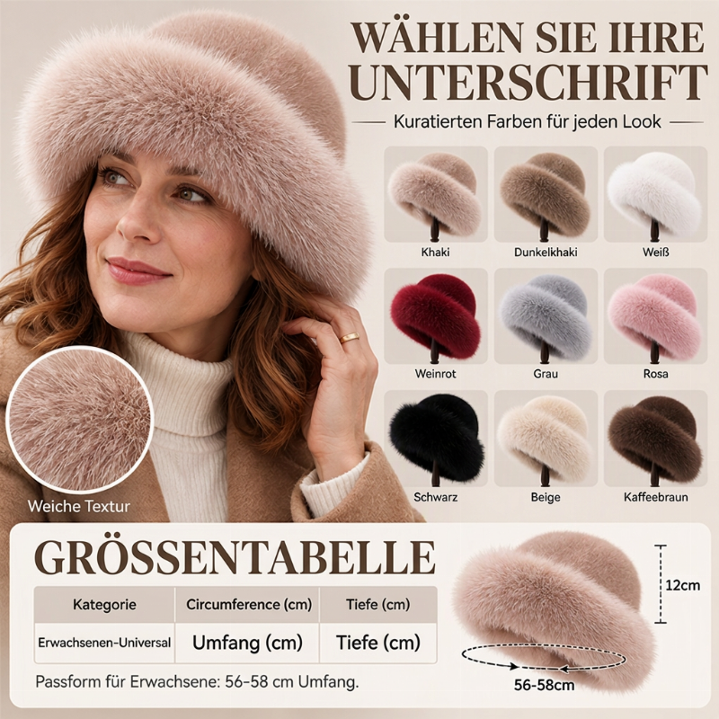 ⏰Blitzangebot, vielseitig für Herbst & Winter – Damen warme Kunstpelz-Mütze ✨