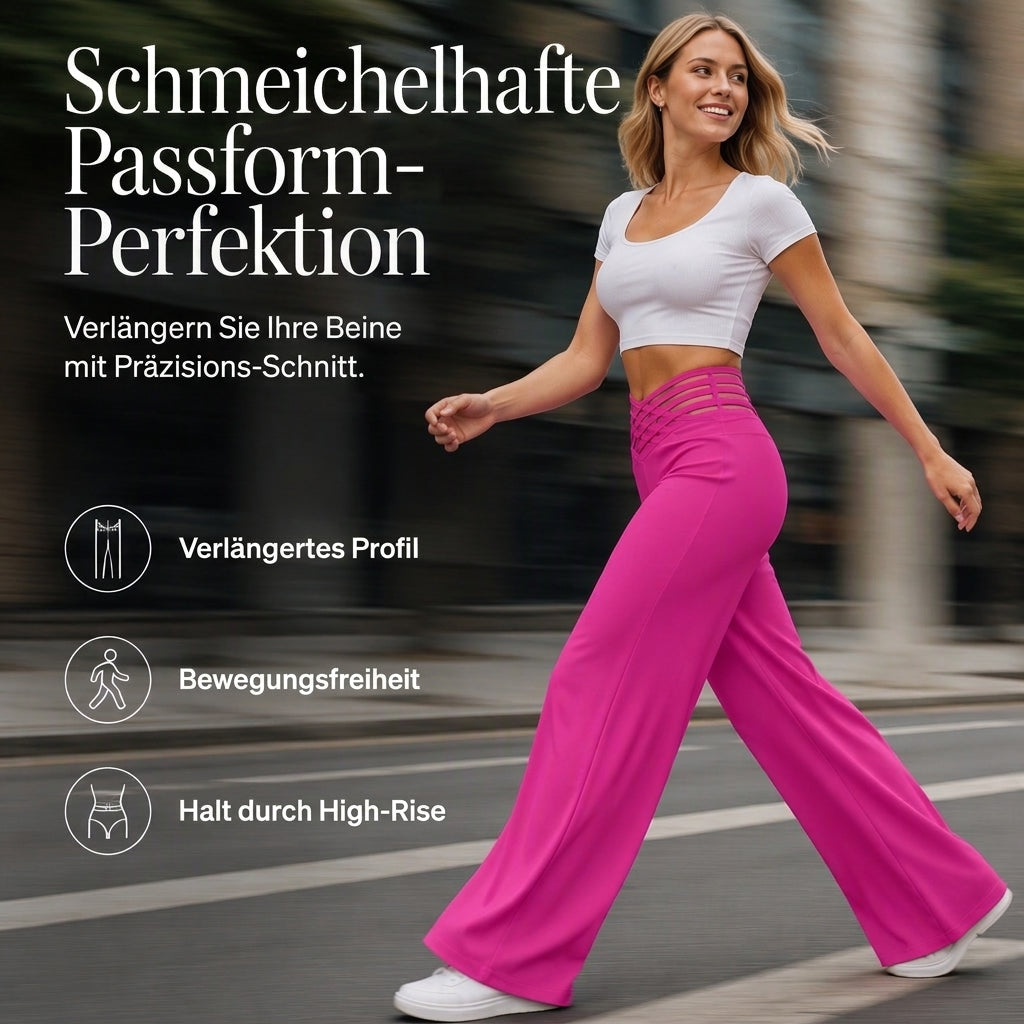 👖Hohe Taille & weites Bein, schmeichelnde Passform – Lässige hochtaillierte Weitbeinhose für Damen ✨