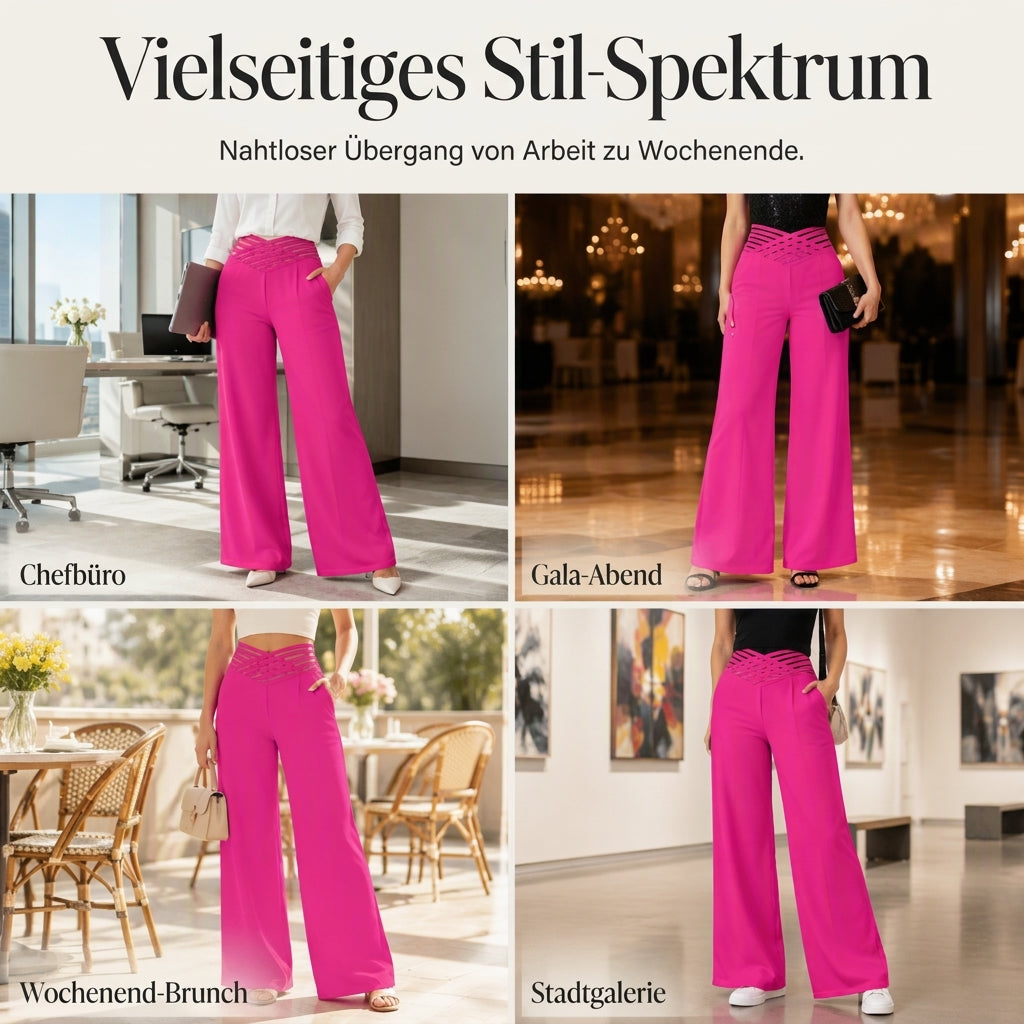 👖Hohe Taille & weites Bein, schmeichelnde Passform – Lässige hochtaillierte Weitbeinhose für Damen ✨