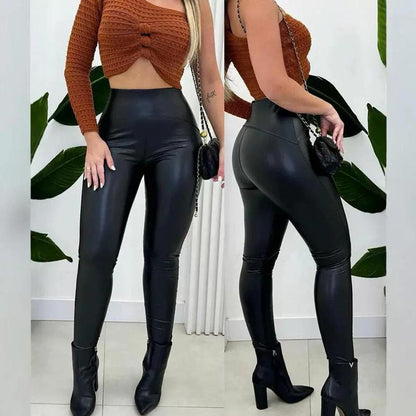 ❄️Wärme & Abdeckung, vielseitig für Herbst/Winter – Damen PU Leder Leggings ✨