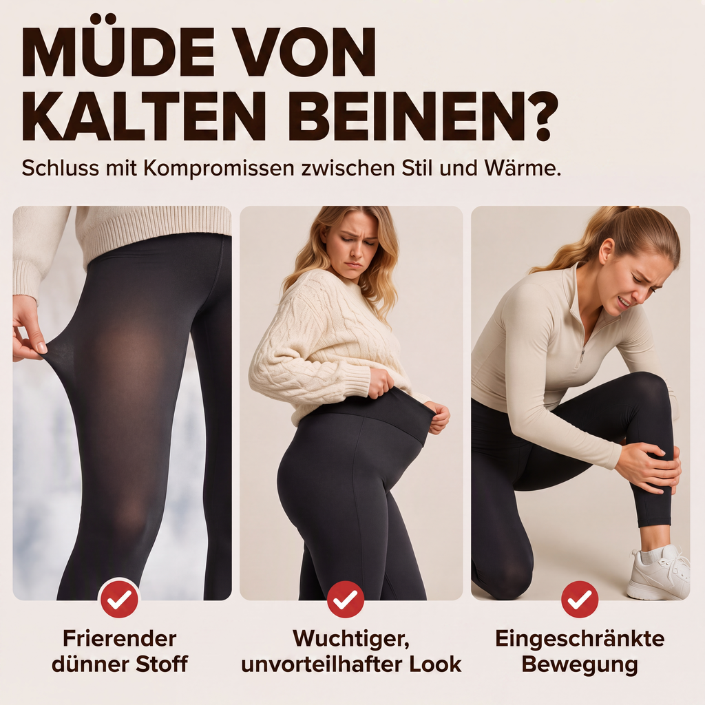 🖤Black Friday Sale🧘‍♀️ Hohe Taille & Wärme, Winterkomfort – Hochtaillierte Thermo-Yogahosen für Damen