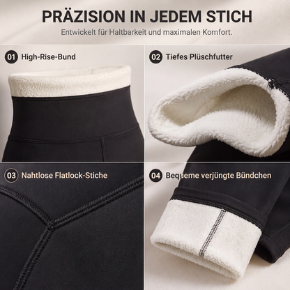 🖤Black Friday Sale🧘‍♀️ Hohe Taille & Wärme, Winterkomfort – Hochtaillierte Thermo-Yogahosen für Damen