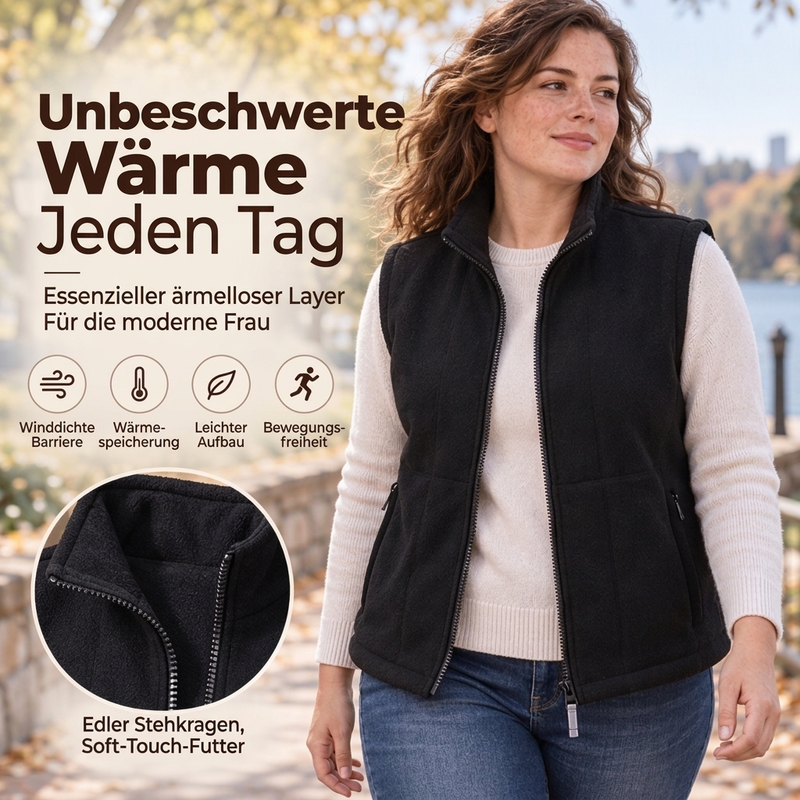 🧣Stehkragen-Wärme, ideal für den Alltag – Damen Stehkragen Wärmende Gefütterte Weste ✨
