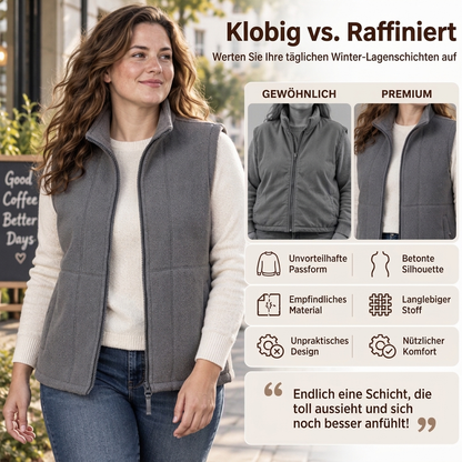 🧣Stehkragen-Wärme, ideal für den Alltag – Damen Stehkragen Wärmende Gefütterte Weste ✨