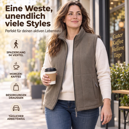 🧣Stehkragen-Wärme, ideal für den Alltag – Damen Stehkragen Wärmende Gefütterte Weste ✨