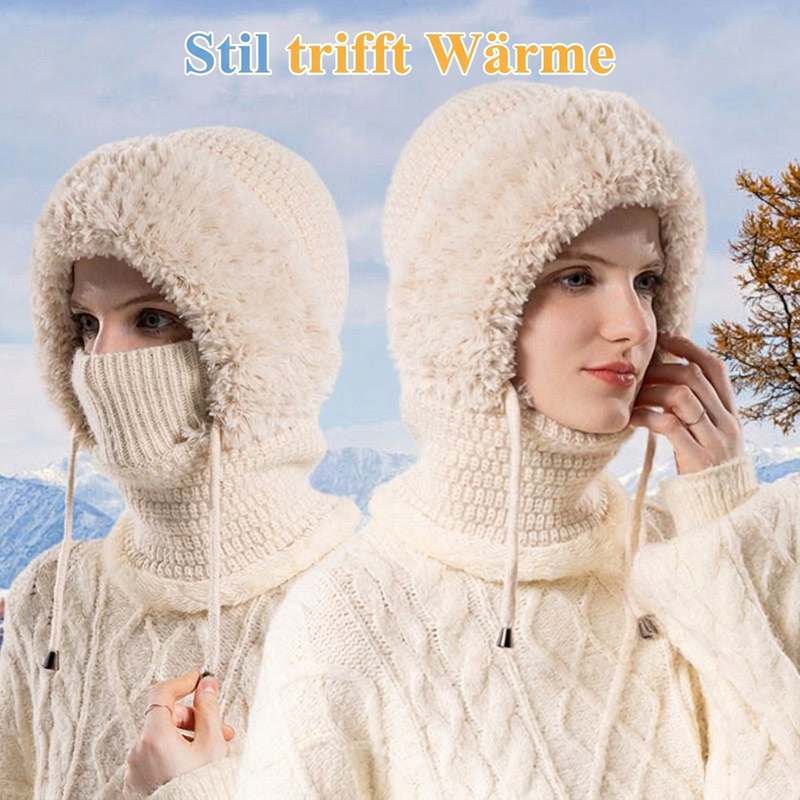 🧣All-in-One winddicht, warm & praktisch – Damen Outdoor-Schal mit Mütze ✨