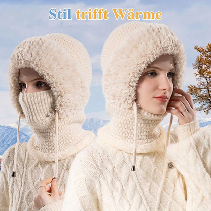 🧣All-in-One winddicht, warm & praktisch – Damen Outdoor-Schal mit Mütze ✨