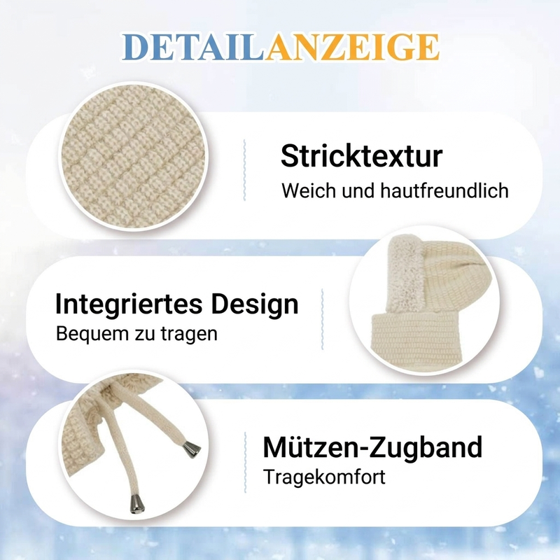 🧣All-in-One winddicht, warm & praktisch – Damen Outdoor-Schal mit Mütze ✨