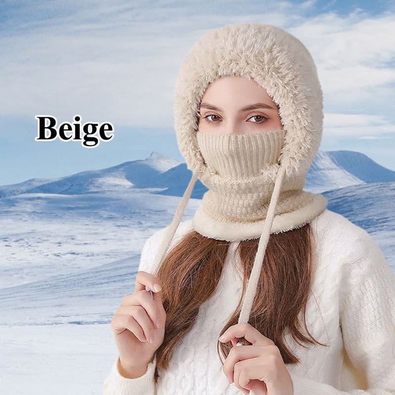 🧣All-in-One winddicht, warm & praktisch – Damen Outdoor-Schal mit Mütze ✨