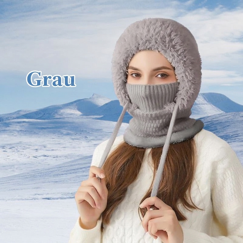 🧣All-in-One winddicht, warm & praktisch – Damen Outdoor-Schal mit Mütze ✨