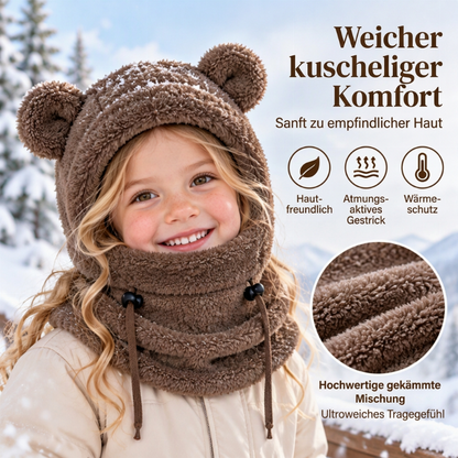 🔥🧸Bestseller | Warme Ohren, Winter draußen – Warme Kindermütze mit Bärenohren