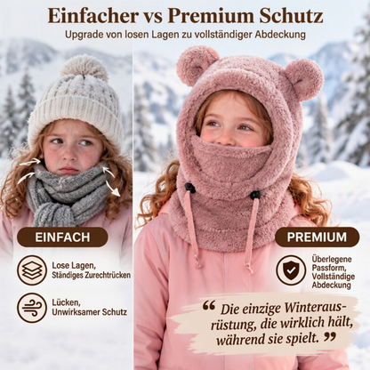 🔥🧸Bestseller | Warme Ohren, Winter draußen – Warme Kindermütze mit Bärenohren
